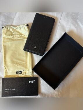 Mont Blanc Meisterstück Sartorial iPhone XS Soft Grain Saffiano Flip Side Cover